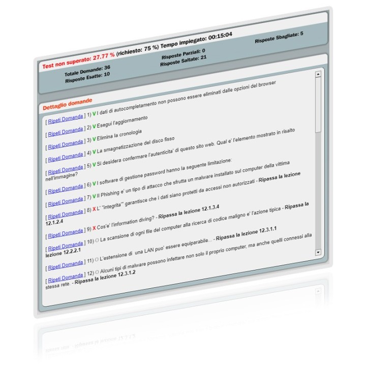 Simulazioni online esame ICDL  Modulo 5 IT Security (Syllabus 2)